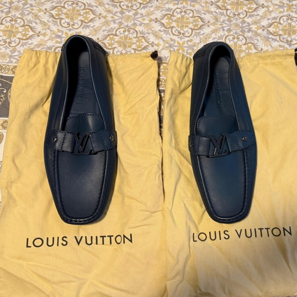 Louis Vuitton Navy Men's Slip-On Loafers - Picture 5 of 5